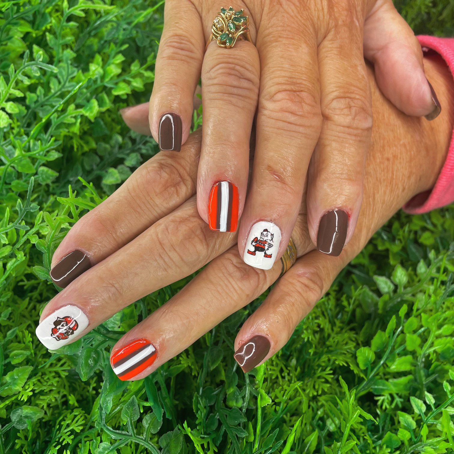 Cleveland Browns Football Nail Art Ideas & Designs